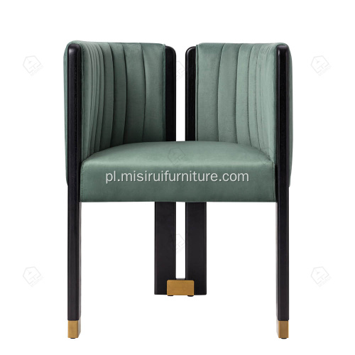 Włoski vintage zielona aksamitna tkanina Single Crawford krzesła